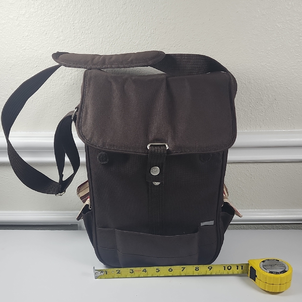 Picnic Time Brown Adjustable Straps Insulated  Travel Wine Bag
